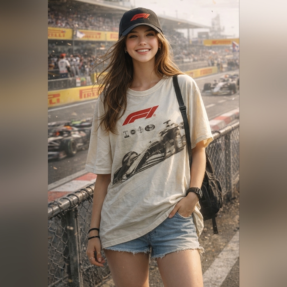 Hybrid Apparel Cream Graphic Tee